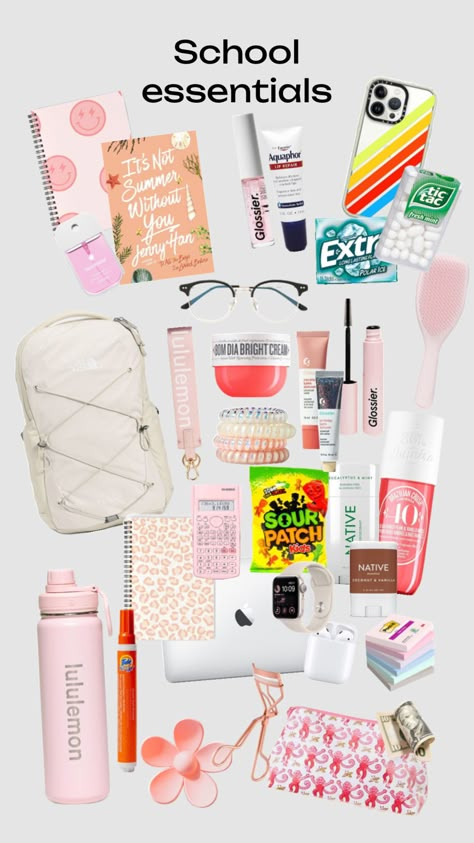 Cute School Supplies For Middle School, High School Essentials, Middle School Backpack, Middle School Supplies, Middle School Essentials, School Emergency Kit, School Backpack Essentials, Middle School Survival, Preppy School Supplies