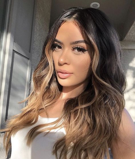 Front Pieces Of Hair Dyed, Front Piece Of Hair Dyed, Front Pieces, Hair Dyed, Black Hair Balayage, Brown Hair Inspo, Gorgeous Hair Color, Birthday Hair, Blonde Hair Inspiration