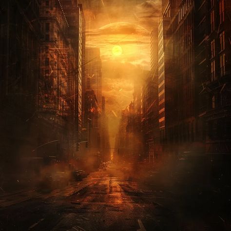 Midjourney AI Image: 7862_The road through the city scorched by the sun --ar 1:1 → more in ai-img-gen.com Album Covers Background, Desolate City, Action Background, Cinematic Background, Christian Background Images, Road Background, Construction Lift, Texture Background Hd, Flyer Background