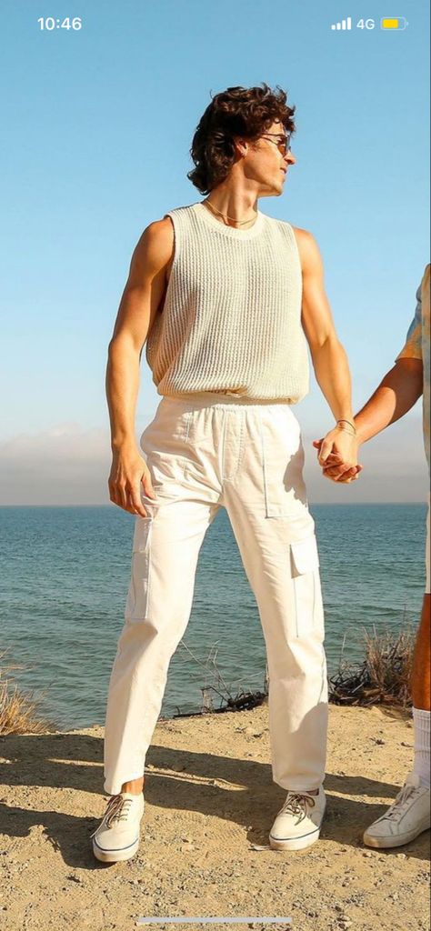 Greece Outfit Ideas For Men, Greek Style Outfit Men, Mens Greece Fashion, Mens Fashion Greece Summer, Florida Fashion Men, Greece Outfits For Men, Greek Vacation Outfit Men, Beachwear Men Outfit, Beach Masc Outfit