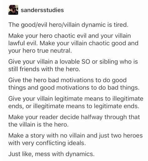 Villain Dynamics, Hero Villain, Story Writing Prompts, Too Real, Writing Dialogue Prompts, Creative Writing Tips, Anti Hero, Writing Inspiration Prompts, Book Writing Inspiration