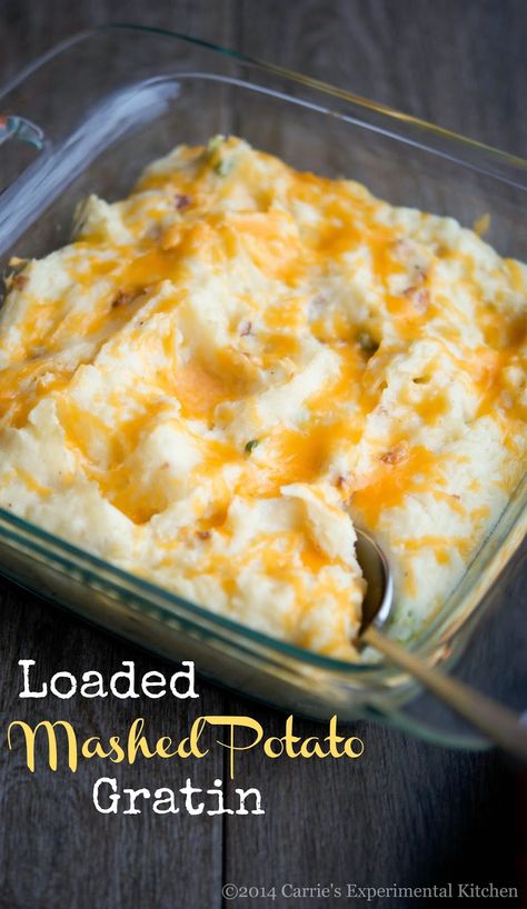 Mashed Potato Gratin, Loaded Mashed Potatoes, Potato Recipes Side Dishes, Potatoes Au Gratin, Potato Gratin, Potato Sides, Mashed Potato Recipes, Potato Side Dishes, Mashed Potato