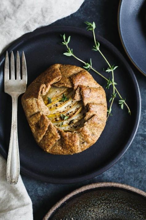 Apple, Cheddar, & Caramelized Onion Galettes with Gluten-Free Buckwheat Crust Vegetable Galette, Carrot Parsnip, Apple Cheddar, Savory Pies Recipes, Zucchini Squash, Broccoli Cauliflower, Caramelized Onion, Flaky Crust, Collard Greens