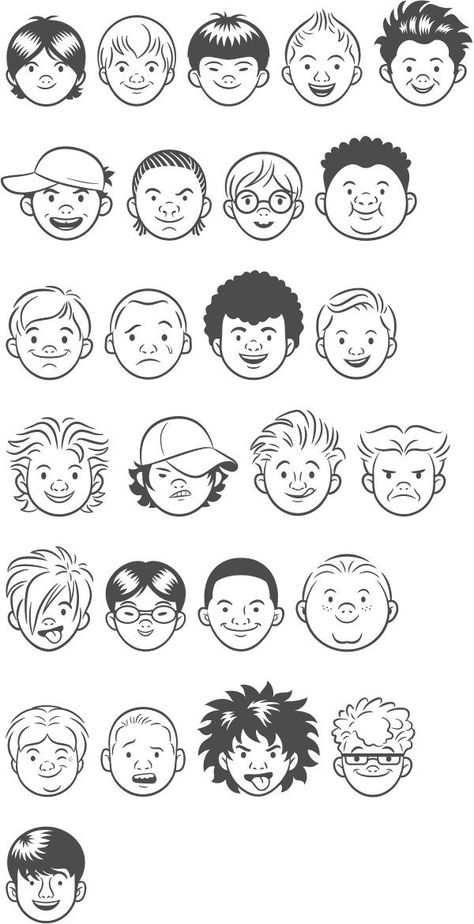 Doodle Character Design, Doodle Of People, Doodle Characters People, How To Draw Cartoon People, Cartoon Face Drawing, Face Cartoon Drawing, Draw Cartoon Faces, Doodle Faces, Face Doodles