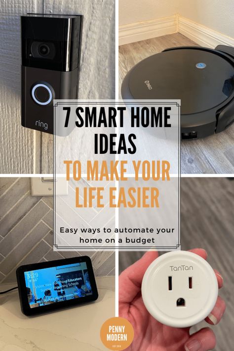 A review of seven of the best, most affordable smart home ideas to make your nest smarter and your life easier. I'll give you the benefits of each smart home gadget, an honest review based on my personal experience, along with shoppable links to the best smart home automation devices in 2021. #smarthome #smarthomeideas #homeautomation Smart Home Upgrades, Smart Home Accessories, Genius Home Design Ideas, Smart Gadgets For Home, Smart Home Advertising, Smart Lighting Ideas, Google Home Automation, Smart Home App Design, Apple Homekit Smart Home