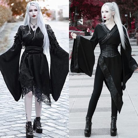 Goth Kimono, Kimono Dresses, Oc Outfit Ideas, Kimono Dress, Cosplay Outfits, The Dead, Naruto, Outfit Ideas, Outfit Inspo