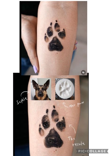 Dog Nose And Paw Tattoo, Dog Paw Tattoo Realistic, Dog Commemorative Tattoo, Dog Footprint Tattoo, Dog Print Tattoo Placement, Tattoo For Dead Dog, Dog Mom Tattoo, Great Dane Tattoo, Memorial Dog Tattoos