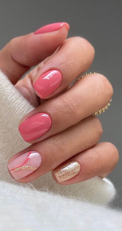 @nailsbypaulin Nail Design On One Finger, Spring Nails 2024 Trends Gel, May Gel Nails Ideas 2024, Spring Shellac Nails 2024, May Nails Ideas 2024 Simple, May Nail Designs 2024, Gelnagels Ideas, Summer Biab Nails 2024, Genre Nails