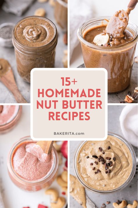 Ready for the ultimate guide to homemade nut butter? Say goodbye to expensive store-bought jars and hello to homemade goodness! 15+ easy, vegan and gluten-free nut butter recipes to whip up asap! Homemade Nut Butter Recipes, Diy Almond Butter, Nut Butter Recipes, Homemade Nut Butter, Spiced Almonds, Honey Roasted Peanuts, Simply Quinoa, Flavored Butter, Butter Recipes