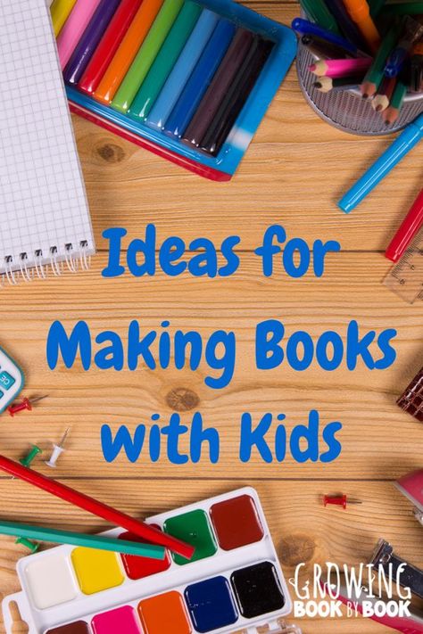 Creative book making ideas for kids that will encourage kids to write and illustrate.  Even includes a video of my favorite book binding method for kids. How To Make A Book Out Of Paper, Making A Book, Making Books, Writers Workshop, Kids Pop, Sketch Books, Creative Books, Bookmaking, Making Stuff