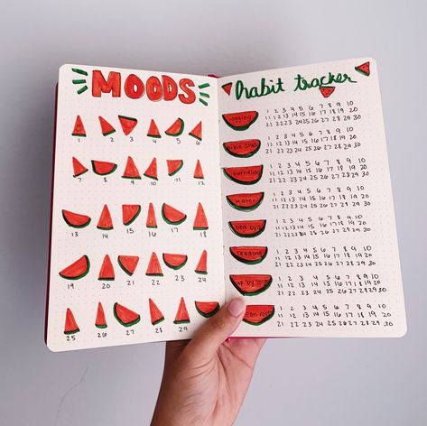 watermelon theme ! Watermelon Bujo Theme, Watermelon Bullet Journal Theme, Bullet Journal August, January Bullet Journal, Bullet Journal Quotes, Habit Tracker Bullet Journal, Bullet Journal Cover Ideas, Bullet Journal Paper, Bulletin Journal Ideas