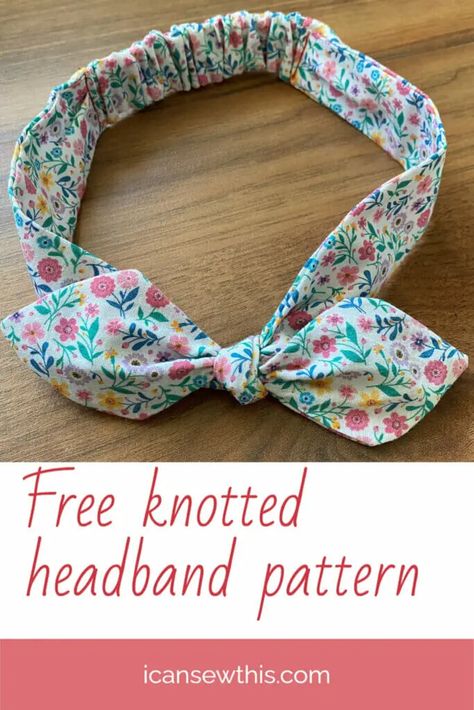 Free knotted headband pattern and tutorial - I Can Sew This Fabric Headbands Diy, Knotted Headband Diy, Make A Headband, Bed Layout, Baby Template, Butterfly Headband, Sewing Headbands, Headband Tutorial, Christmas Child