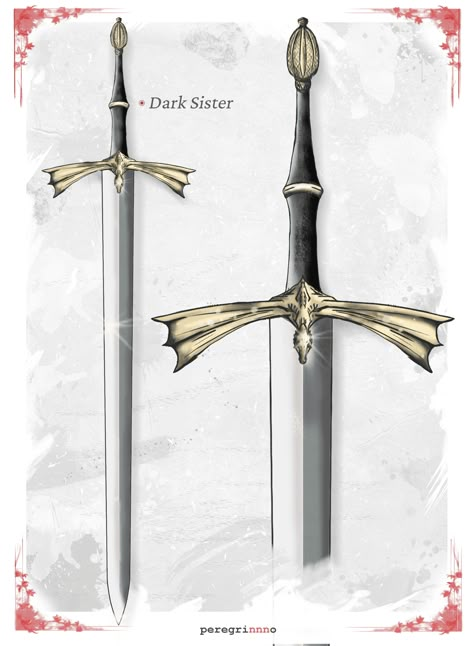 Fantasy Swords Illustration, Game Of Thrones Swords, Dark Sister, Dragons Design, Valyrian Steel, Sisters Drawing, Dance Of The Dragons, Game Of Thrones Books, Targaryen Art