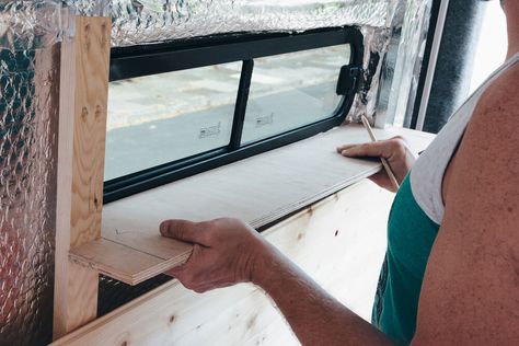 Van Life Windows, Camper Van Window Frame, Campervan Window Frame, Camper Van Windows, Van Window Frame, Van Lighting Ideas, Witchy Camping, Campervan Windows, Window Frame Diy