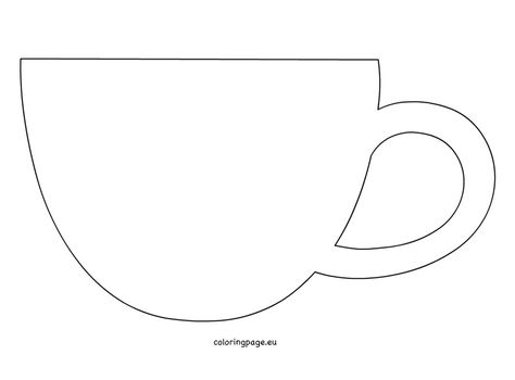 Coffee cup template Coffee Cup Stained Glass Patterns, Coffee Mug Printable Template, Coffee Mug Template Free Printable, Printable Coffee Cup Template, Tea Cup Template Free Printable, Coffee Cup Template Free Printable, Coffee Mug Outline, Teacup Outline, Mug Template Free Printable