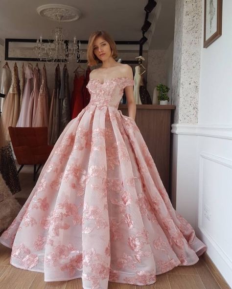 A Line Pink Prom Dress, Cherry Blossom Dress Gowns, Pink Flower Gown, Cherry Blossom Gown, Pink Long Dresses, Cherry Blossom Wedding Dress, Light Pink Wedding Dress, Debut Gowns, Cherry Blossom Dress