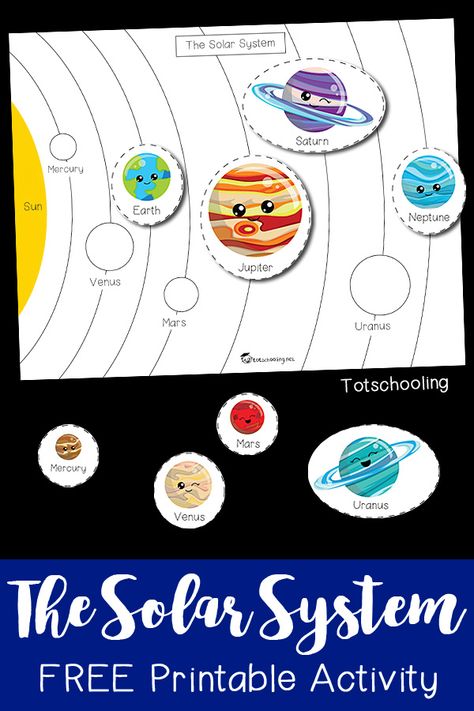 FREE printable space activity for preschoolers to learn about planets and the solar system. Make learning fun with this science activity perfect for a space theme! Space Activities For Preschoolers, Planets Preschool, Planets Activities, Solar System Projects For Kids, Solar System Worksheets, Solar System Activities, Space Theme Preschool, Space Activities For Kids, Space Preschool