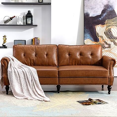 Traditional Couches Living Room, Mid Century Traditional Living Room, Leather Sofas Living Room Ideas, Leather Love Seat, Bedroom Small Space, Modern Leather Couch, Traditional Couch, Leather Couch Living Room Decor, Brown Leather Loveseat