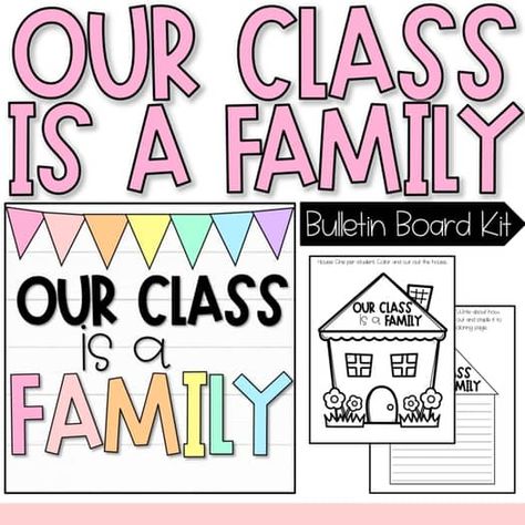 Bulletin board kit | TPT Our Classroom Is A Family Bulletin Board, Our Class Is A Family Coloring Page, Our Class Family Bulletin Board, Our Class Is A Family Bulletin Board, Our Class Is A Family Activities, Family Bulletin Board, School Hallway Displays, Coffee Classroom, Our Class Is A Family