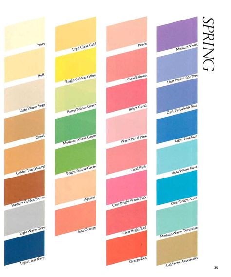 Color Me Beautiful : Carole Jackson : Free Download, Borrow, and Streaming : Internet Archive Spring Skin Tone, Warm Spring Color Palette, True Spring Color Palette, Light Spring Color Palette, True Spring Colors, Light Spring Colors, Clear Spring, Spring Palette, Spring Color Palette