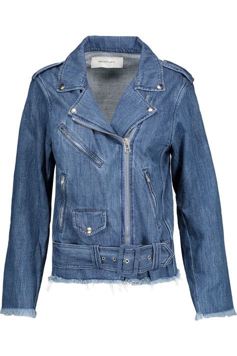 MARQUES' ALMEIDA Frayed denim biker jacket. #marquesalmeida #cloth #jacket Denim Motorcycle Jacket, Denim Biker Jacket, Biker Denim, Motorbike Jackets, Jackets Denim, Waist Belts, Denim Inspiration, Biker Outfit, Denim Projects