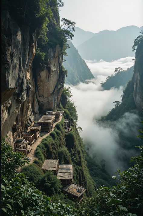 "Discover the ancient tradition of the Sagada Hanging Coffins in the Philippines. These limestone cliffs hold a unique cultural significance, offering a glimpse into the history and beliefs of the Igorot people. #TravelPhilippines #Sagada" Philippines Mountains, Philippine Landscape, Philippines Landscape, Sagada Philippines, Philippines Aesthetic, Sagada, Philippines Culture, Tropical Ocean, Morning Mist