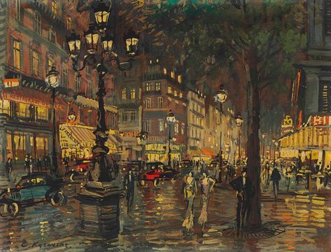 Konstantin Korovin (1861-1939) | A night in Paris | Paintings, board/panel | Christie's Konstantin Korovin, Paris Art Painting, Night In Paris, Paris Painting, Paris Art, Night Painting, Impressionist Art, Impressionist Paintings, Famous Art