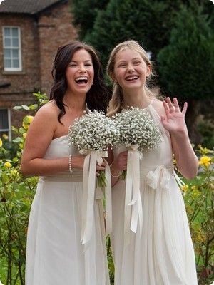 Bridesmaids Bouquet Alternatives | Weddings, Beauty and Attire | Wedding Forums… Gypsophila Wedding, Prettiest Bouquet, Ribbon Bouquet, All White Wedding, Babies Breath, Bridal Magazine, White Wedding Bouquets, White Bouquet, Bridesmaid Flowers