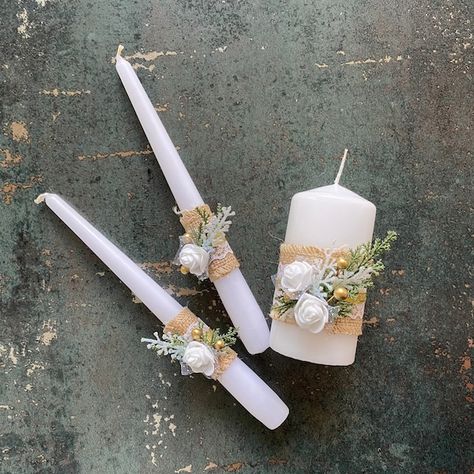 Unity Candles Wedding, Diy Unity Candle Wedding, Pinecone Wedding, Forest Wedding Decor, Rustic Unity Candle, Juniper Branch, Forest Wedding Decorations, Tapper Candles, Pillar Candle Decor