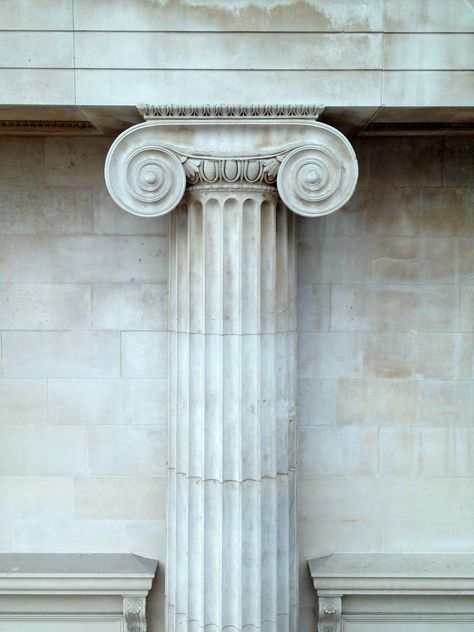 Ionic column - British Museum Ionic Order, Architectural Orders, Ionic Column, Greek Columns, English Architecture, Greek Architecture, History Of Architecture, Roman Columns, Ancient Greek Architecture