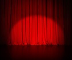 theatre red curtain or drapes background with light spot Digital Signage System, Acoustic Barrier, Theatre Curtains, Stage Curtains, Curtain Installation, Theatre Lighting, Large Curtains, Room Divider Curtain, Background Light