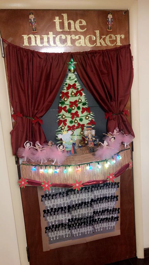 The Nutcracker Door Decoration, Nutcracker Door Decorations Classroom, Nutcracker Ballet Door Decorations, Nutcracker Cubicle Decorations, Christmas Door Decorating Contest Movie Theme, Nutcracker Classroom Decorations, Classroom Christmas Door Contest, Christmas Movie Door Decorations, Nutcracker Classroom Door