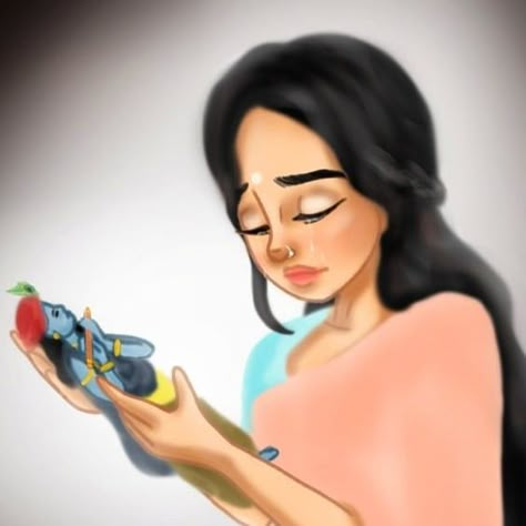 Krishna Devotee Girl, Krishna Devotee, Bihari Ji, Makeup Logo Design, Krishna Avatar, Radhe Krishna Wallpapers, Krishna Drawing, Radha Krishna Songs, Pink Tumblr Aesthetic