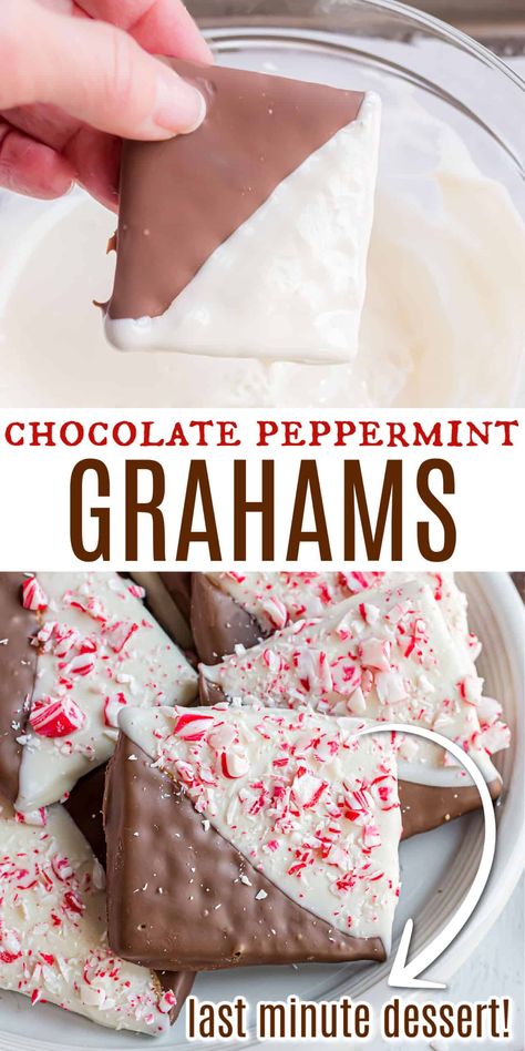 Chocolate Peppermint Grahams are the perfect last minute holiday treat. Peppermint Bark gets a chocolate graham cracker boost! These holiday treats covered in chocolate and peppermint are easy enough for the kids to make. Treats Covered In Chocolate, Shugary Sweets, Christmas Baking Recipes, Easy Christmas Treats, Chocolate Graham Crackers, Candy Recipes Homemade, Christmas Candy Recipes, Bark Recipe, Holiday Snacks