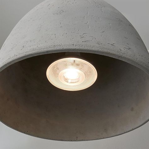 By adding this luxuriously chic textured pendant into your space, it's a guarantee for your guests to stop and stare! Minimalism never looked so good with a streamlined concrete dome shade, a black fabric cord and a chrome canopy to finish the look. This striking pendant comes equipped with its own energy-efficient LED bulb that will provide the perfect amount of lighting to your kitchen or dining room. Due to the nature of concrete, no two will be exactly alike in color, shape, or texture, adding to the unique charm of this wonderful piece. Diy Cement Pendant Light, Concrete Round Lamp, Concrete Dome Pendant Light, Concrete Pendant Lamp, Cement Pendant Light, Concrete Light, Unique Charms, Black Fabric, Led Bulb