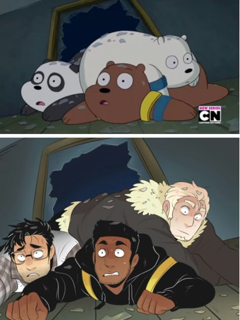 We Bare Bears We Bare Bears Human, We Bear Bears, Cartoon Characters As Humans, Hot Characters, Bear Bears, Anime Vs Cartoon, Cartoon As Anime, We Bear, Anime Version