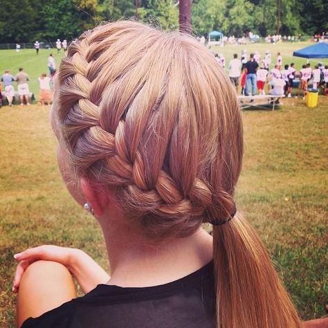 Easy Braid Pony: French Hairstyles Side Ponytail Hairstyles, Undercut Haircut, Side French Braids, Softball Hairstyles, Cheer Hair, Natural Hairstyle, Ball Hairstyles, French Braid Hairstyles, Hair Styles 2014