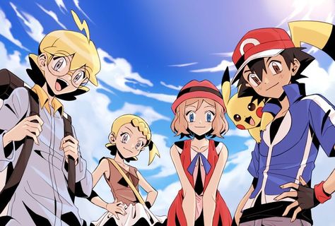 Pokemon Group Picture, Pokemon Xy Ash, Pokemon Shorts, Ash Serena, Anime Characters Birthdays, Kalos Region, Pokemon Show, Pokémon Xyz, Pokemon Xyz