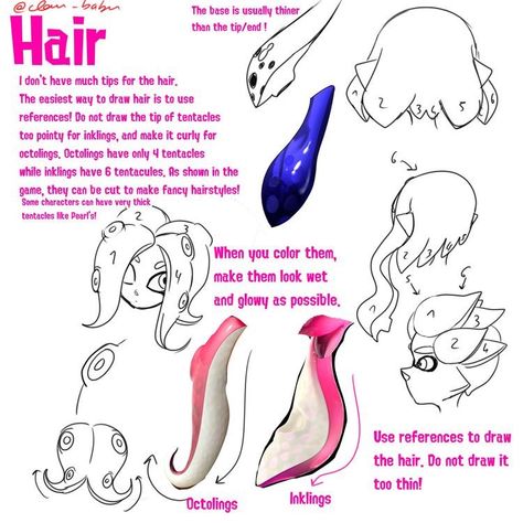 How To Draw A Splatoon Character, Splatoon How To Draw Tentacles, Splatoon Tentacle Tutorial, Cuttletavio Splatoon, How To Draw Splatoon Hair, Splatoon Art Style Tutorial, Splatoon Tutorial, Splatoon Hair Ideas, How To Draw Splatoon Characters