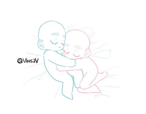 Couple Chibi Reference, Sleeping Cuddling Pose Reference, Sleeping Chibi Reference, Chibi Cuddling Poses, Chibi Cuddle Poses, Cute Couple Poses Drawing Hugging, Sleeping Chibi Base, Chibi Cuddling, Chibi Ych Couple