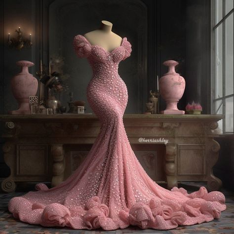 Luxury Pink Ball Gown, Mermaid Tail Gown, Pink Wedding Gowns Mermaid, Pink Extravagant Dress, Diamond Mermaid Dress, Mermaid Tail Dress Gowns, Fish Tail Dress Wedding, Elegant Pink Gown, Pink Diamond Prom Dress