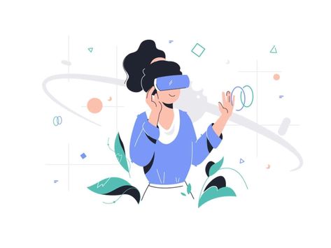 Woman in VR glasses by Kit8 on Dribbble Augmented Reality Games, Augmented Reality Art, Vr Glasses, Art Poster Design, Graphic Design Fun, Flat Style, Flat Illustration, Augmented Reality, Painting Illustration