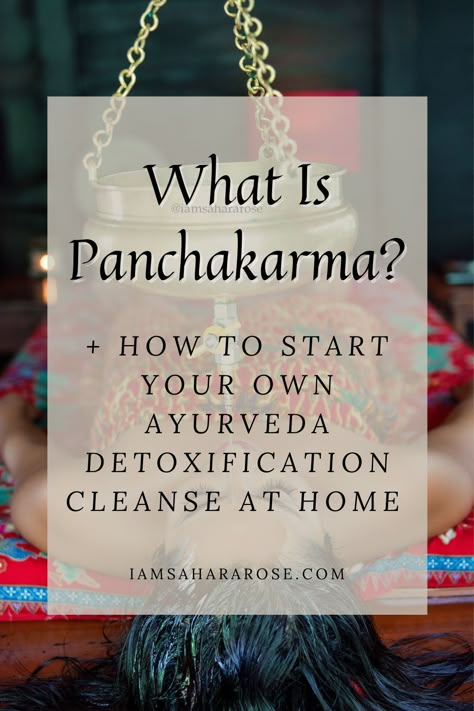 Panchakarma is one of the most well-known parts about Ayurveda. It is a five-step, total mind-body rejuvenation experience that comprises of herbal oil massages, steam baths, cleansing enemas, a healing kitchari diet and other purifying practices. Panchakarma is amazing because it eliminate toxins from the system, rebalances the Doshas, heals countless ailments and renews a sense of clarity and inner-peace. Learn more about Panchakarma on my blog! Oil Massage Ayurveda, Aryuvedic Skin Care, Ayurvedic Cleanse Recipes, Ayurvedic Self Massage, Panchakarma Cleanse, Ayurveda Aesthetic, Ayurvedic Cleanse, Detoxification Cleanse, Ayurvedic Lifestyle