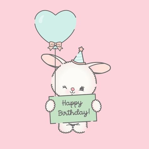 Happy Birthday Cartoon Cute, Cute Drawings For Birthday, Happy Birthday Cute Wishes, Happy Birthday Wishes Cartoon, Happy Birthday Cute Images, Cute Birthday Template, Cute Birthday Wallpaper, Cute Happy Birthday Cards, Happy Birthday Rabbit