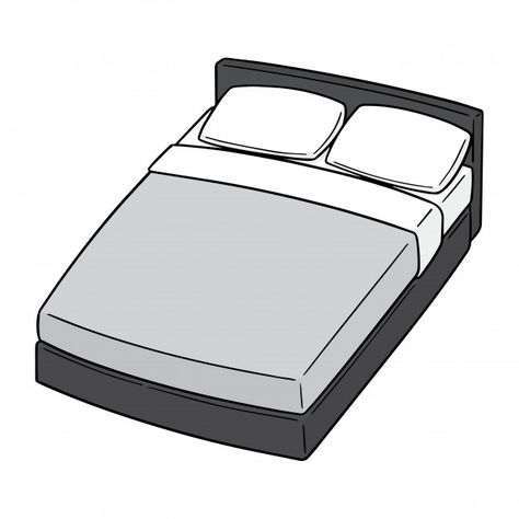 Bed Base Drawing, Bed Vector Illustration, Simple Bed Drawing, Bed Art Drawing, Bed Cartoon Drawing, Bed Drawing Sketches, How To Draw A Bed, Bed Drawing Easy, Bed Drawing Reference