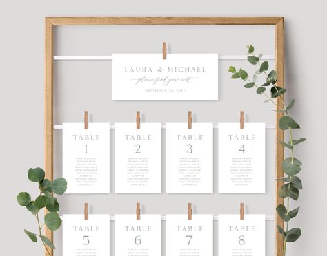 Sage Green Seating Chart Template, Sage Green Seating Cards, Minimalist Seating Chart, Modern Seating Plan, Editable | INSTANT DOWNLOAD Seating Chart Cards, Wedding Seating Cards, Table Seating Chart, Seating Chart Template, Chart Template, Seating Cards, Bridal Shower Welcome Sign, Bridal Shower Signs, Seating Plan