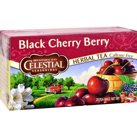 Celestial+Seasonings+Herbal+Tea+-+Black+Cherry+Berry+-+Caffeine+Free+-+20+Bags Celestial Tea, Celestial Seasonings Tea, Celestial Seasonings, Berry Tea, Caffeine Free Tea, Tea Sampler, Natural Teas, Herb Tea, Free Tea