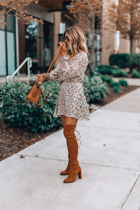 Must Have Accessories for the Season | Cella Jane Over The Knee Boot Dress Outfit, Over The Knee Boots With Dress, Dresses And Boots, Fall Dress With Boots, Dress Boots, Boots With Dress, Dress With Boots Outfit, Dresses With Boots, Fall Dresses With Boots