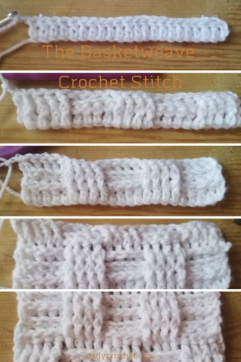 This crochet stitch is perfect for beginners. It's a great way to learn how to crochet different stitches and create beautiful projects. With just a few basic supplies, you can make this easy crochet project in no time! Weave Crochet Stitch, Basketweave Crochet, Basket Weave Crochet, C2c Crochet Pattern Free, Crochet Stitch Tutorial, Basketweave Stitch, Back Post Double Crochet, Front Post Double Crochet, Easy Crochet Stitches