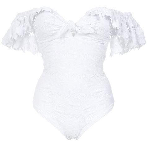 Amir Slama texture ruffled swuimsuit (1,395 SAR) ❤ liked on Polyvore featuring swimwear, one-piece swimsuits, white, frilly swimsuit, spandex bathing suits, white swimsuits, flounce swimwear and frill swimsuit White Onepiece Swimsuit Outfit, Frilly One Piece Swimsuit, Cute White Bathing Suits, Cute Frilly Swimsuit, Coquette Bathing Suit One Piece, Coquette One Piece Swimsuit, Ruffle One Piece Swimsuit, White Swim Suit, Coquette Bathing Suit